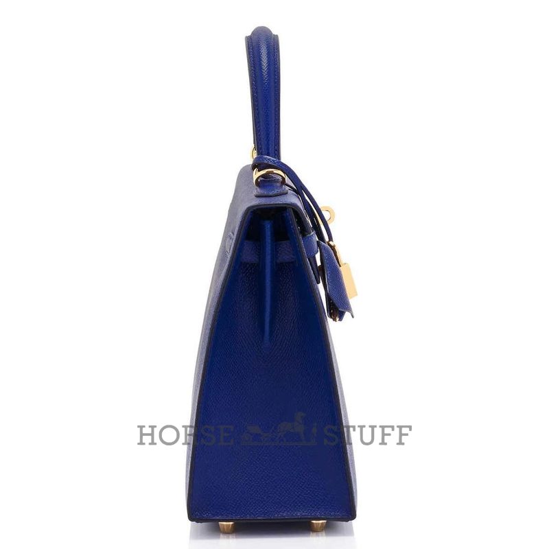 Hermès Kelly Sellier 25 Blue Sapphire Epsom GHW