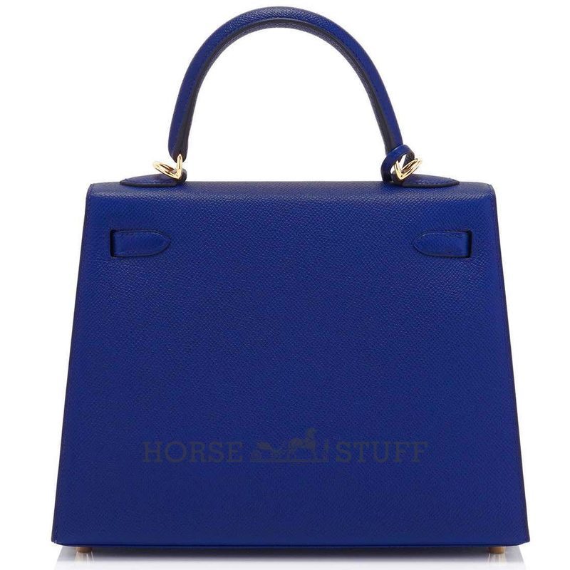 Hermès Kelly Sellier 25 Blue Sapphire Epsom GHW