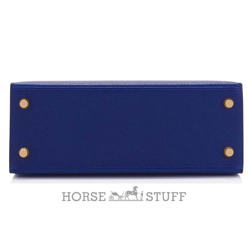 Hermès Kelly Sellier 25 Blue Sapphire Epsom GHW