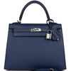 Hermès Kelly Sellier 25 Blue Sapphire Epsom PHW