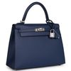 Hermès Kelly Sellier 25 Blue Sapphire Epsom PHW