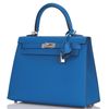 Hermès Kelly Sellier 25 Blue Zellige Epsom PHW