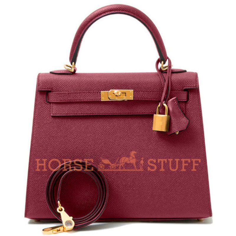 Hermès Kelly Sellier 25 Bordeaux Epsom GHW