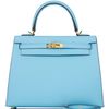 Hermès Kelly Sellier 25 Celeste Epsom GHW