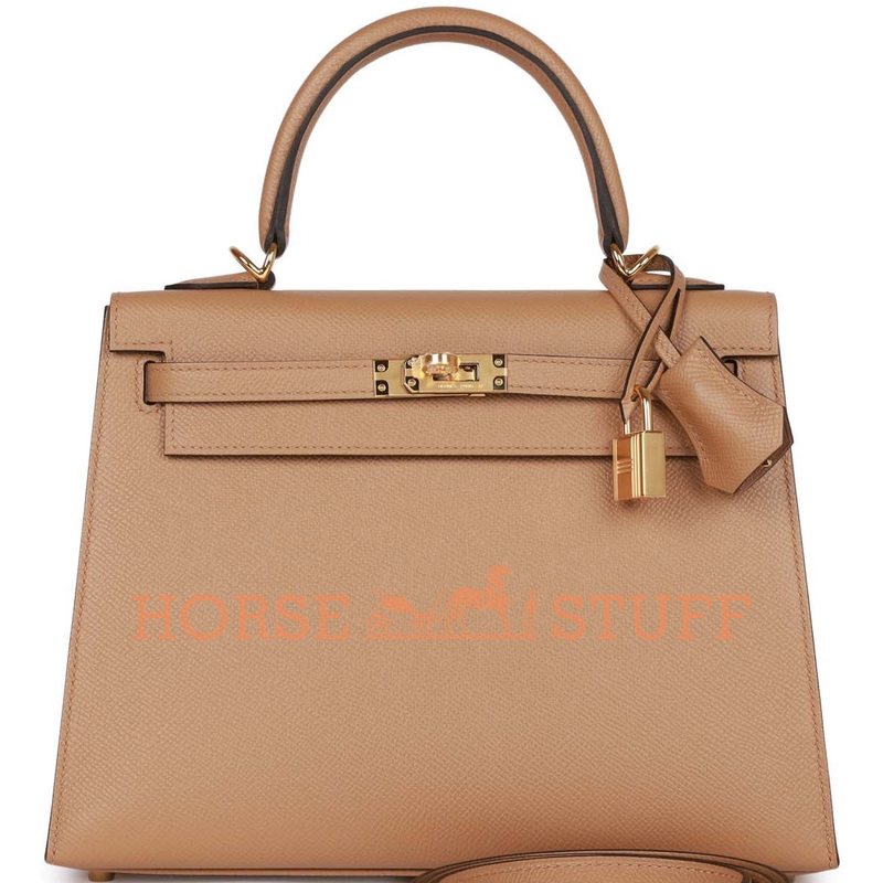 Hermès Kelly Sellier 25 Chai Epsom GHW