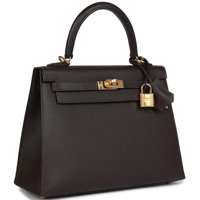 Hermès Kelly Sellier 25 Ebene Epsom GHW