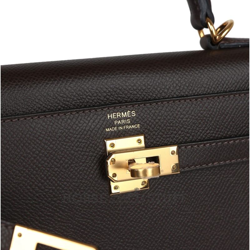 Hermès Kelly Sellier 25 Ebene Epsom GHW