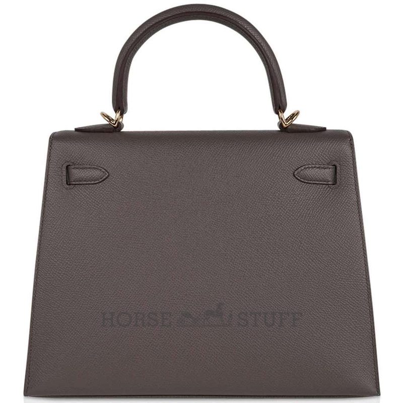 Hermès Kelly Sellier 25 Etain Epsom GHW