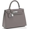 Hermès Kelly Sellier 25 Etain Epsom PHW