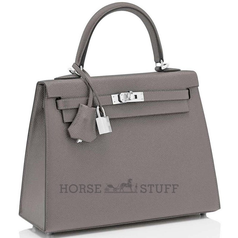 Hermès Kelly Sellier 25 Etain Epsom PHW