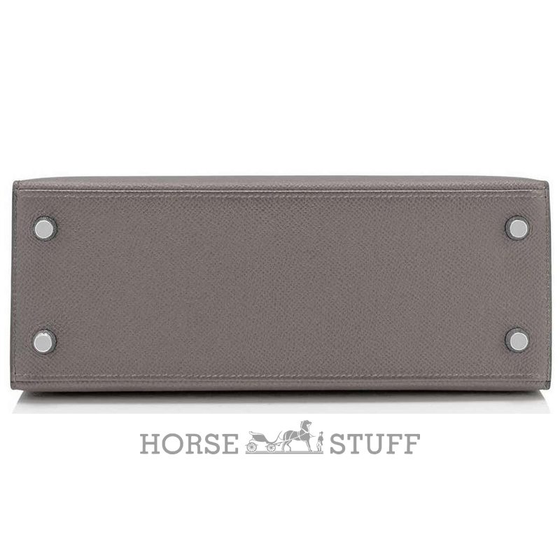 Hermès Kelly Sellier 25 Etain Epsom PHW