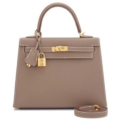 Hermès Kelly Sellier 25 Etoupe Epsom GHW