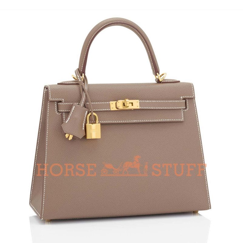 Hermès Kelly Sellier 25 Etoupe Epsom GHW