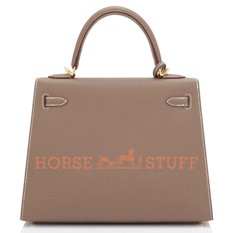 Hermès Kelly Sellier 25 Etoupe Epsom GHW