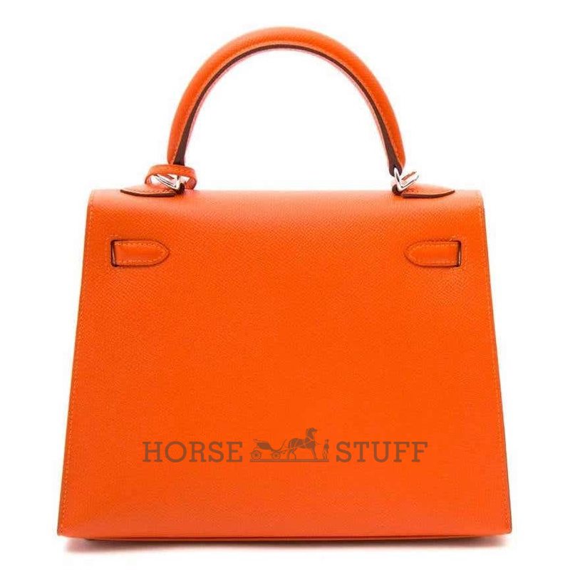 Hermès Kelly Sellier 25 Feu Epsom PHW