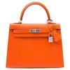 Hermès Kelly Sellier 25 Feu Epsom PHW