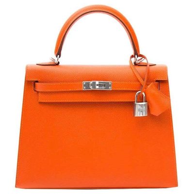 Hermès Kelly Sellier 25 Feu Epsom PHW