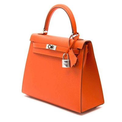 Hermès Kelly Sellier 25 Feu Epsom PHW