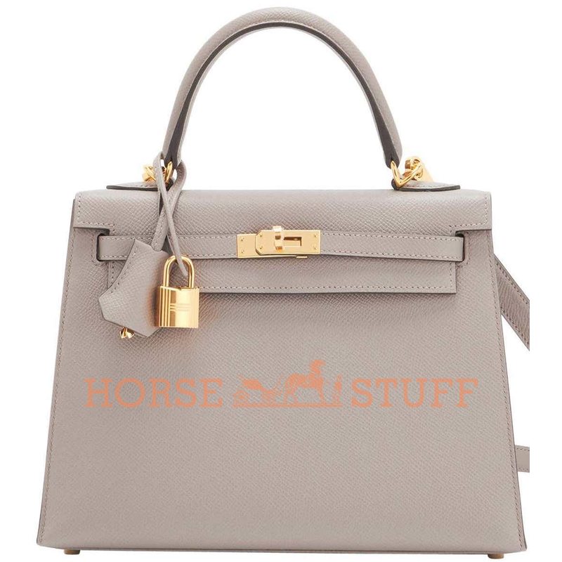 Hermès Kelly Sellier 25 Gris Asphalt Epsom GHW