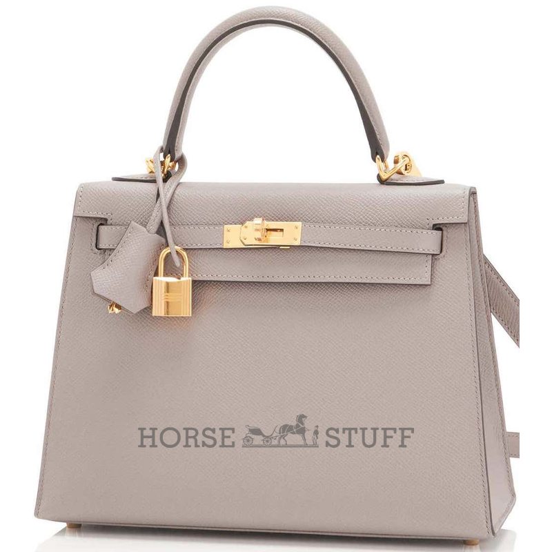 Hermès Kelly Sellier 25 Gris Asphalt Epsom GHW