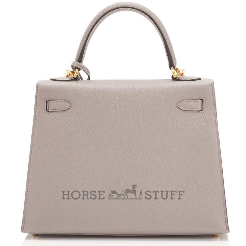 Hermès Kelly Sellier 25 Gris Asphalt Epsom GHW