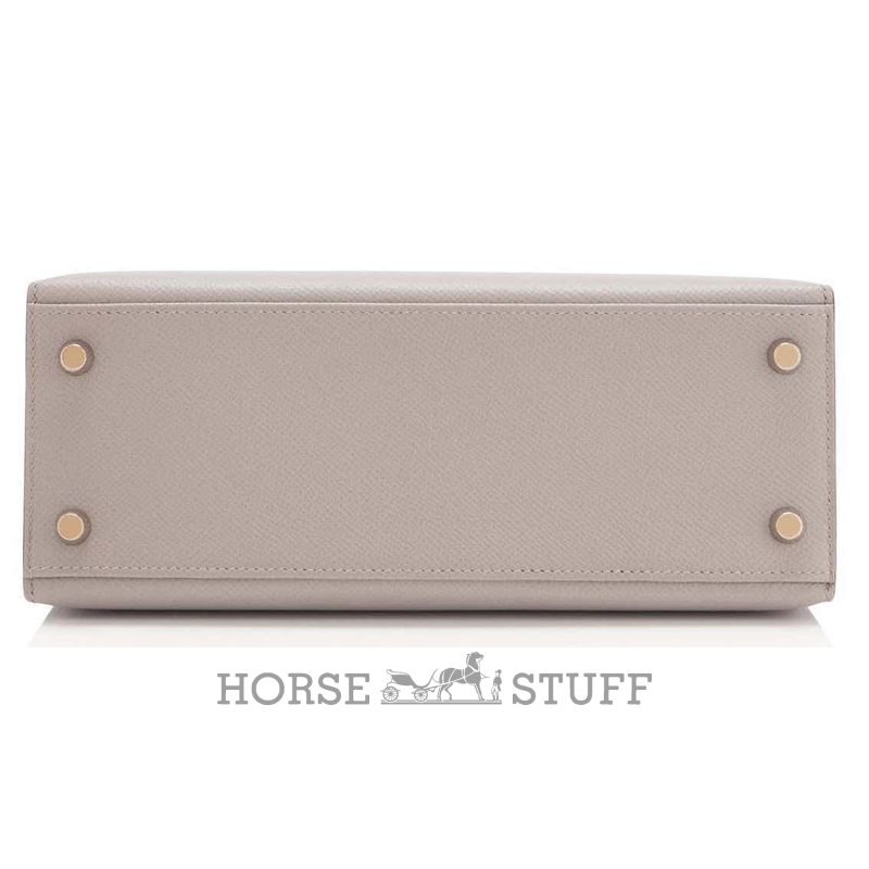 Hermès Kelly Sellier 25 Gris Asphalt Epsom GHW