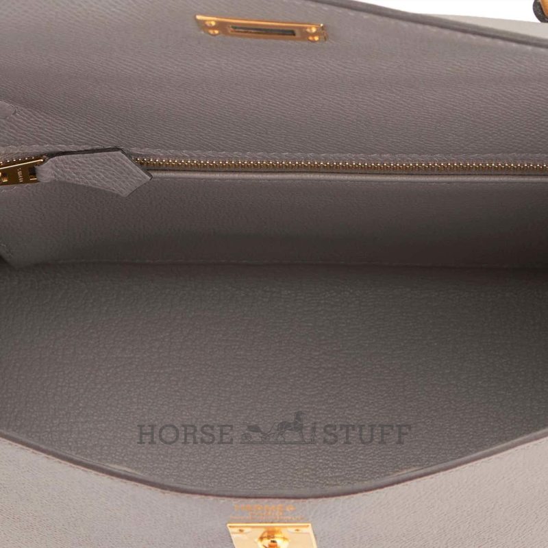 Hermès Kelly Sellier 25 Gris Asphalt Epsom GHW