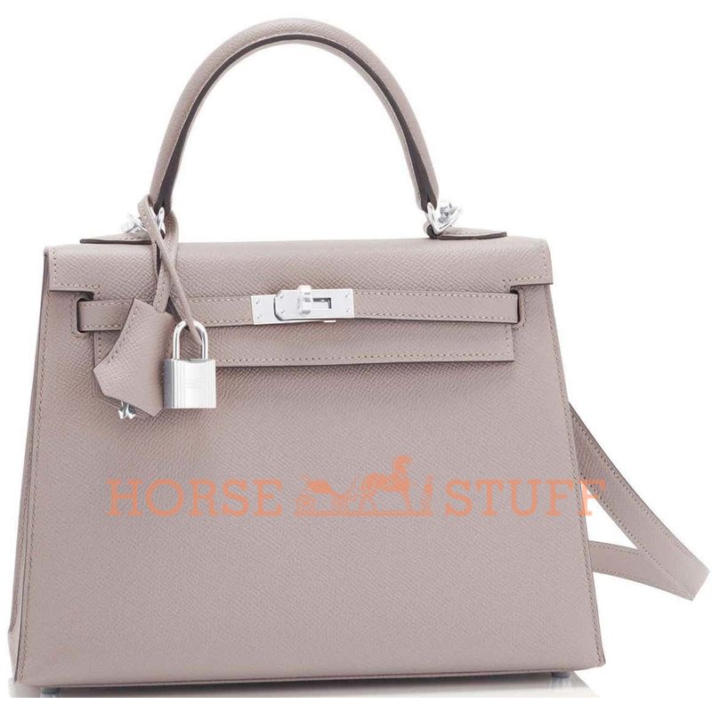 Hermès Kelly Sellier 25 Gris Asphalt Epsom PHW