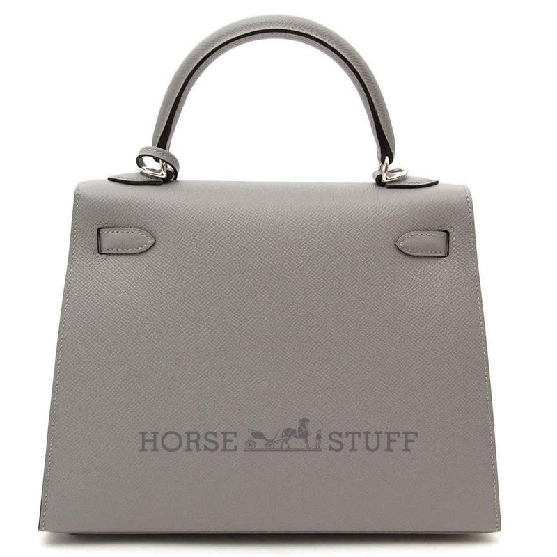 Hermès Kelly Sellier 25 Gris Mouette Epsom PHW