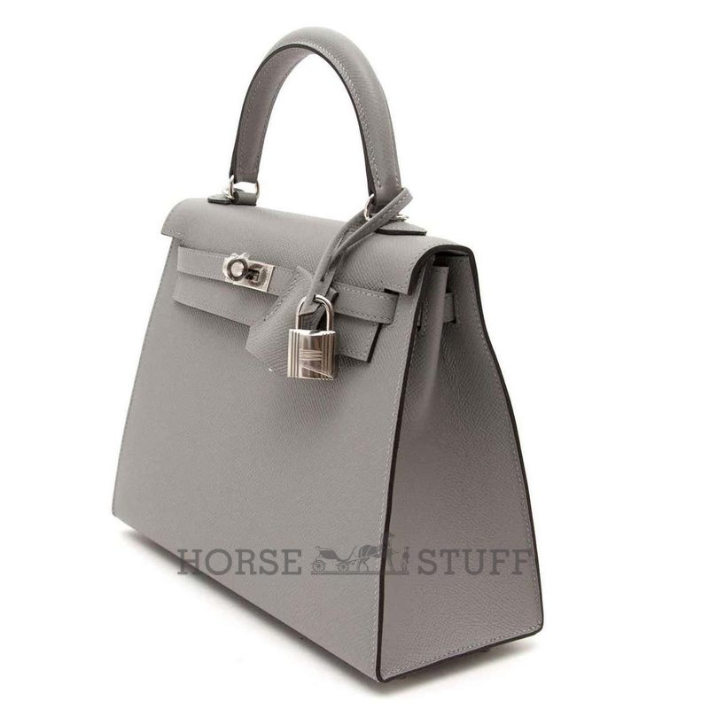 Hermès Kelly Sellier 25 Gris Mouette Epsom PHW