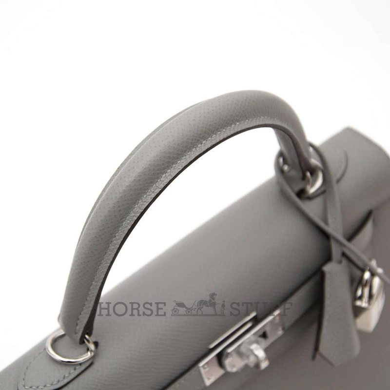 Hermès Kelly Sellier 25 Gris Mouette Epsom PHW