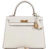 Hermès Kelly Sellier 25 Gris Pale Epsom GHW