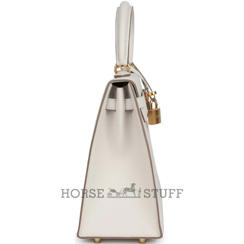 Hermès Kelly Sellier 25 Gris Pale Epsom GHW