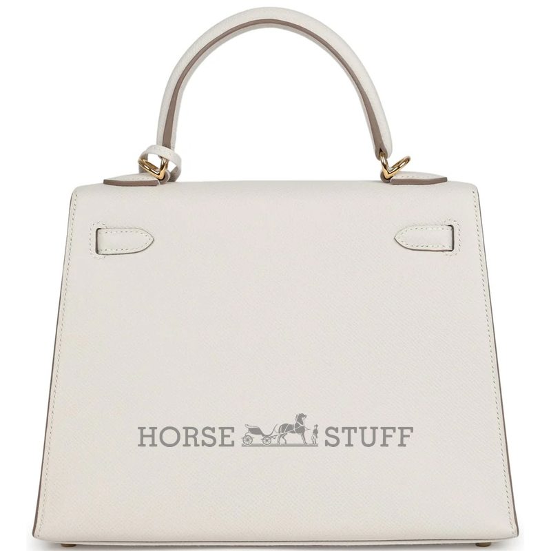 Hermès Kelly Sellier 25 Gris Pale Epsom GHW