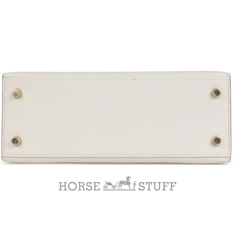 Hermès Kelly Sellier 25 Gris Pale Epsom GHW