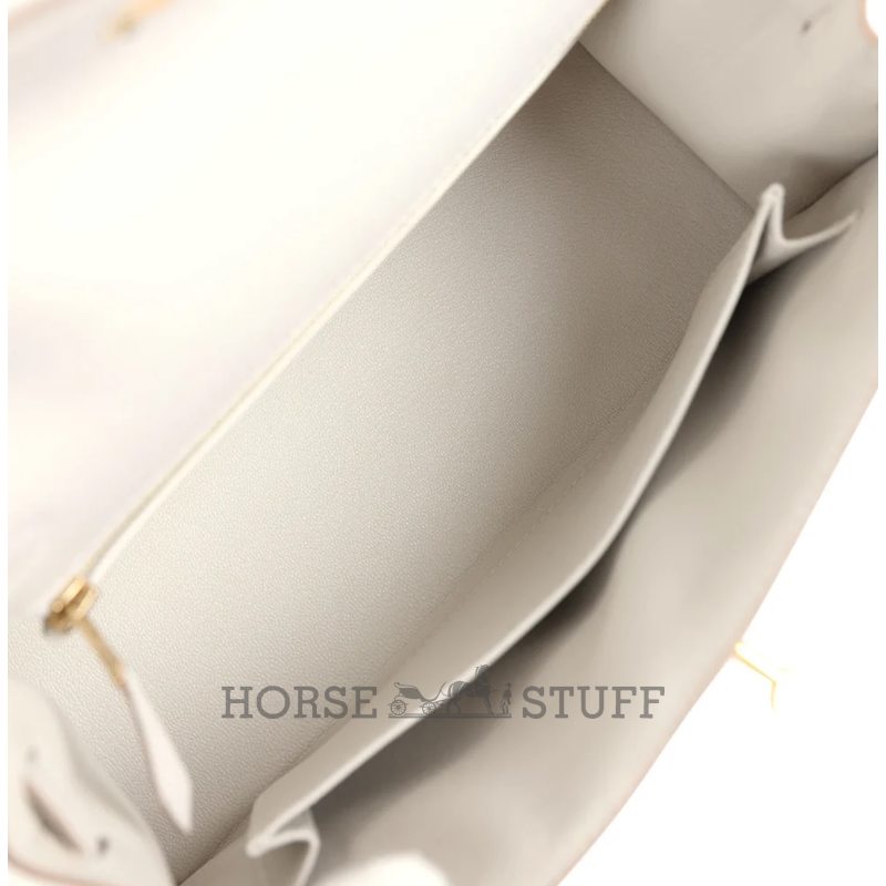 Hermès Kelly Sellier 25 Gris Pale Epsom GHW