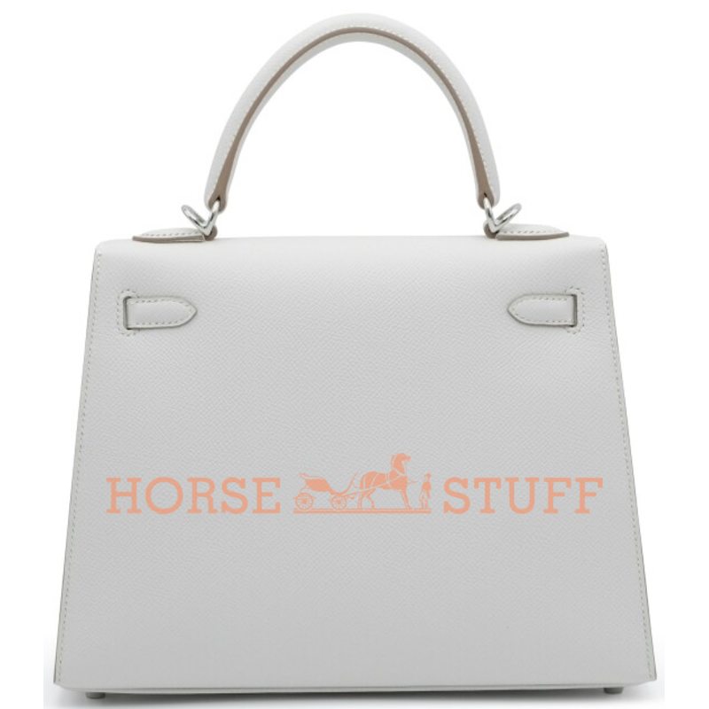 Hermès Kelly Sellier 25 Gris Pale Epsom PHW