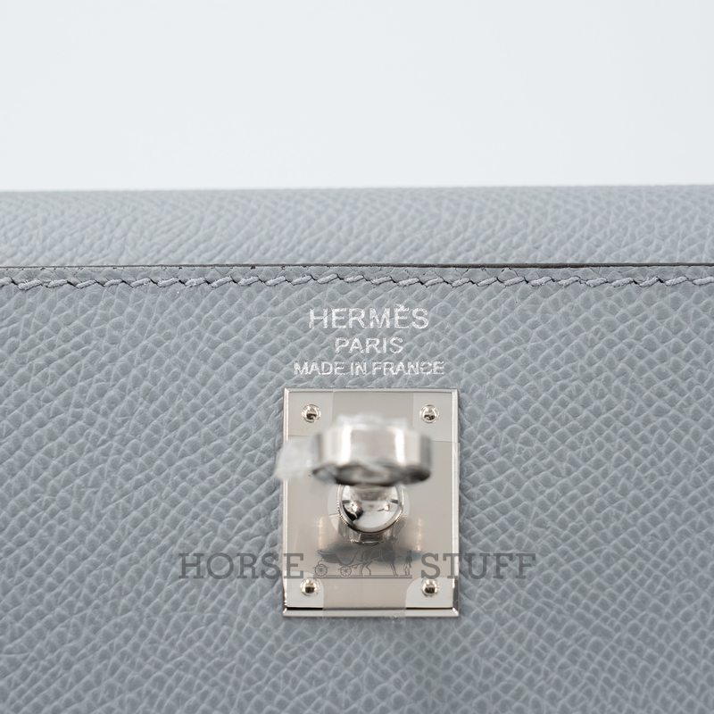 Hermes Kelly Sellier 25 Gris Pantin Epsom PHW