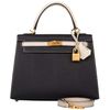 Hermès Kelly Sellier 25 Special Order HSS Black / Craie Epsom BGHW