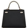 Hermès Kelly Sellier 25 Special Order HSS Black / Nata Epsom GHW