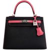 Hermès Kelly Sellier 25 Special Order HSS Black / Rose Azalee Epsom BPHW