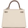 Hermès Kelly Sellier 25 Special Order HSS Craie / Gris Asphalt Epsom BGHW