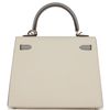 Hermès Kelly Sellier 25 Special Order HSS Craie / Gris Mouette Epsom BPHW