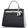 Hermès Kelly Sellier 25 Special Order HSS Black / White Epsom BGHW