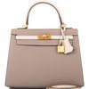 Hermès Kelly Sellier 25 Special Order HSS Gris Asphalt / Craie Epsom BGHW