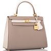 Hermès Kelly Sellier 25 Special Order HSS Gris Asphalt / Craie Epsom BGHW