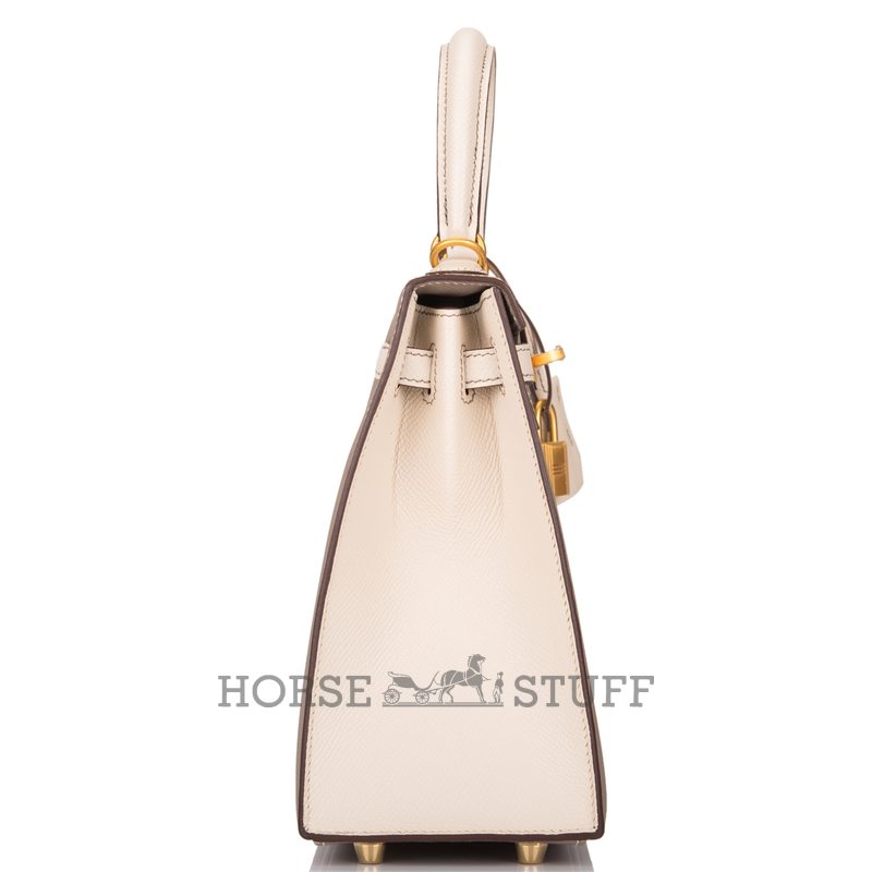 Hermès Kelly Sellier 25 Special Order HSS Gris Asphalt / Craie Epsom BGHW