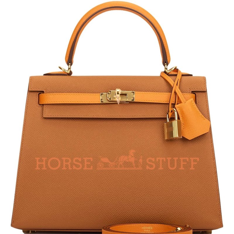 Hermès Kelly Sellier 25 Special Order HSS Gold / Apricot Epsom GHW