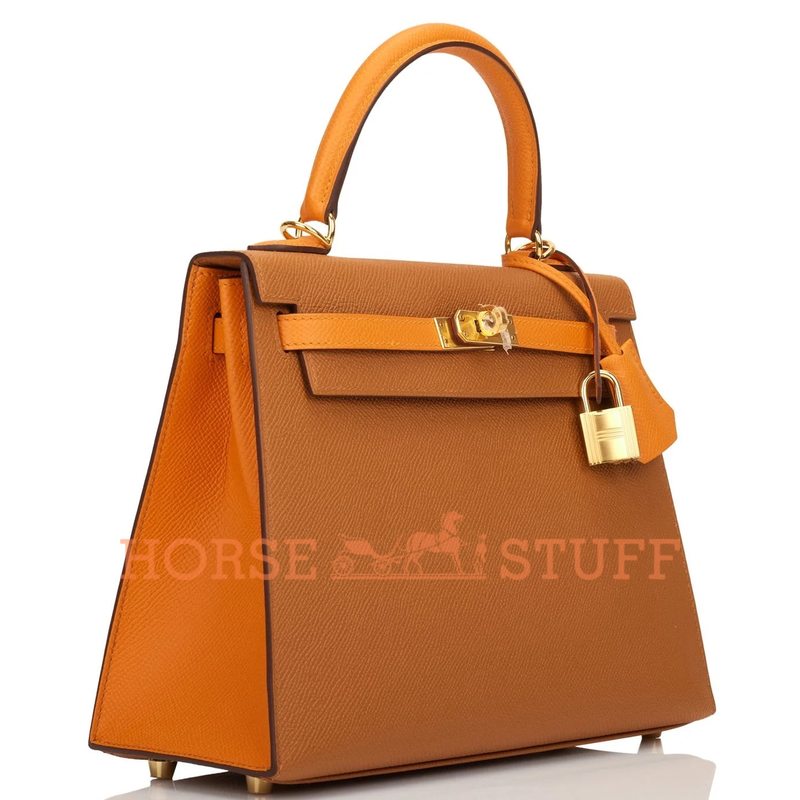 Hermès Kelly Sellier 25 Special Order HSS Gold / Apricot Epsom GHW