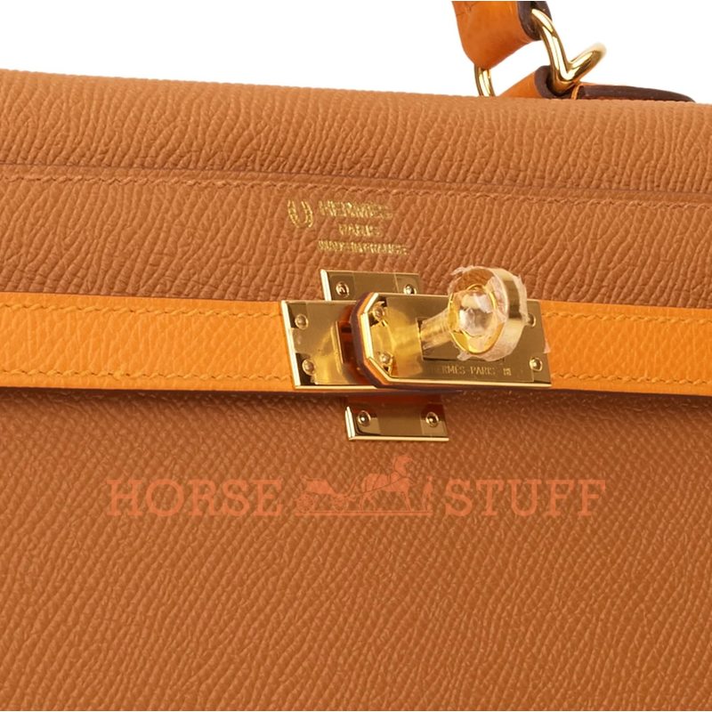 Hermès Kelly Sellier 25 Special Order HSS Gold / Apricot Epsom GHW